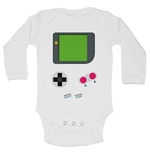 Cute Baby Bodysuit Vintage Gameboy Funny Shirts Bodysuits - Little Royaltee 9-12 Months, White