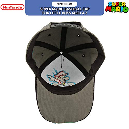 Nintendo Little Boys' Super Mario Character Baseball Cap, Black/Grey, Ages 4-7