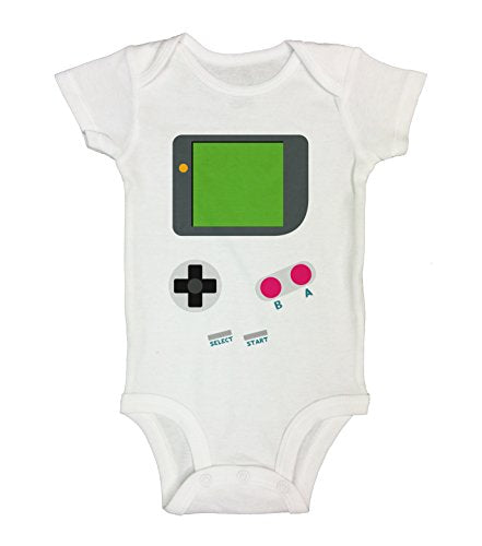 Cute Baby Bodysuit Vintage Gameboy Funny Shirts Bodysuits - Little Royaltee 9-12 Months, White
