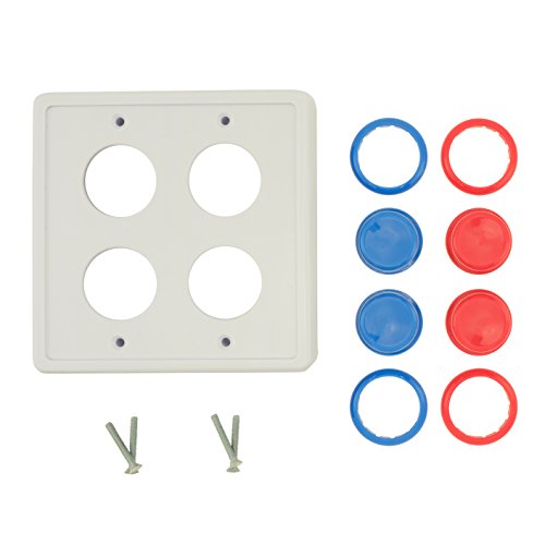 Arcade Light Switch Plate Cover, (White/Red Red,Blue Blue) Double Switch
