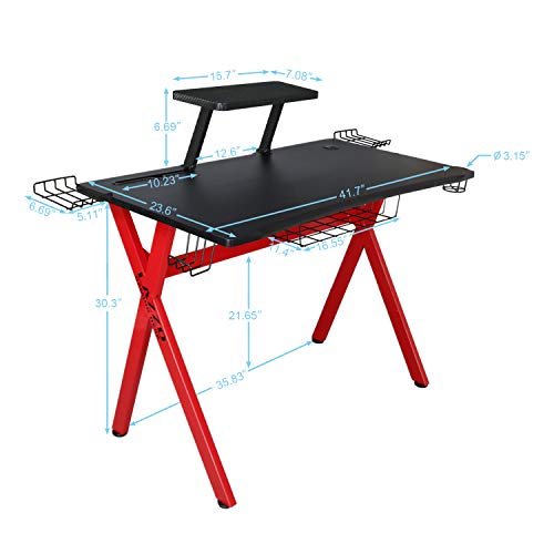 Gaming Desk 41" Game Table Home Computer Desk with Display Support Plate