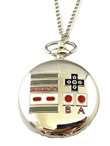 Super Mario Controller Themed Silver Metal Pendant Pocket Watch
