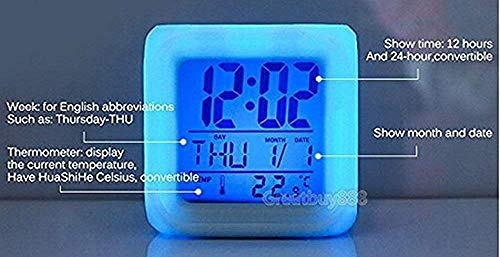 ASLNSONG Super Mario Bros 7 Colors Change Digital Alarm Clock