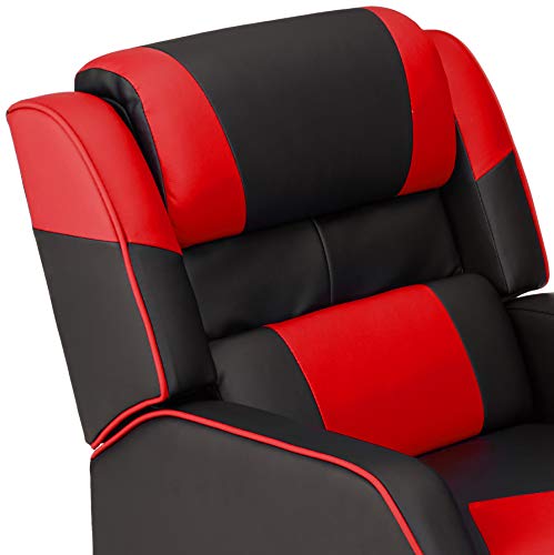 Kids/Youth Gaming Recliner with Headrest and Back Pillow, 5+ Age Group, Black and Red