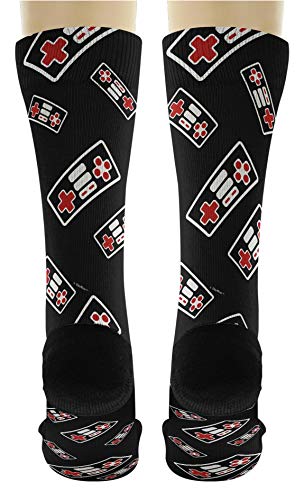 Retro Gamepad Socks: 8-Bit Gamer Girl Crew - 6 Pairs