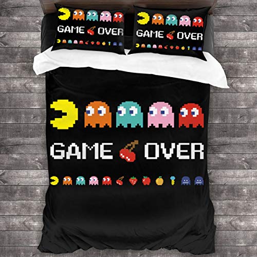 Korlav Arcade Video Game Bedding,3D Bedding Comforter Quilt Set 3 Piece Bedding Set with 2 Pillow Shams