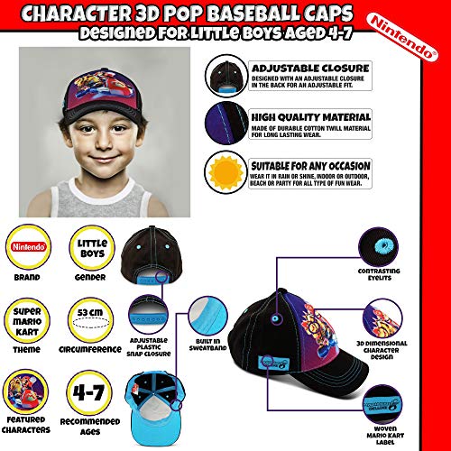 Nintendo Little Boy's 3D Pop Baseball Cap, Featuring Super Mario, Age 4-7