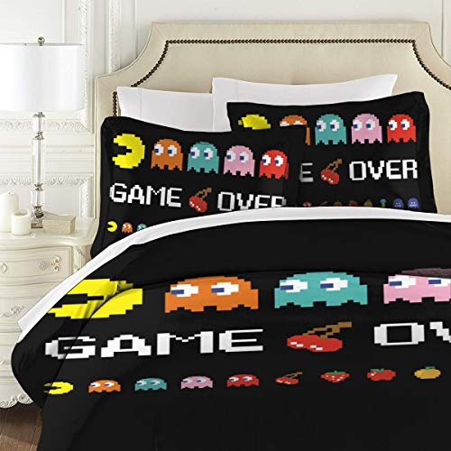 Korlav Arcade Video Game Bedding,3D Bedding Comforter Quilt Set 3 Piece Bedding Set with 2 Pillow Shams
