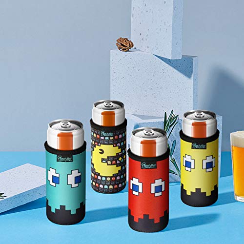 Beautyflier 12oz Slim Can Neoprene Bottle Insulator Sleeve Collapsible Drink Slim Can