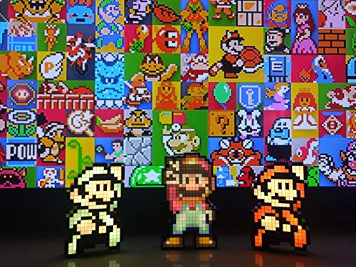 PDP Pixel Pals Nintendo Super Mario World Mario Collectible Lighted Figure, 878-041-NA-SMWM