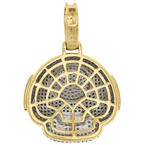 10K Yellow Gold Diamond Super Mario Toad Mushroom Head Pendant 1.5" Charm 1.4 CT