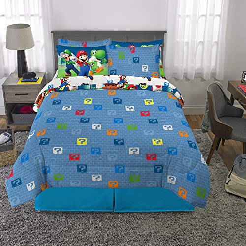 Mario-Themed Full Size 7-Piece Bedding Set