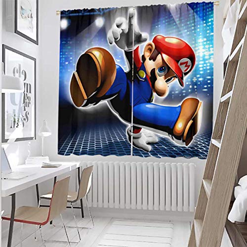 Black Out Insulation Curtains 45 Inch Lenght Super Mario 3D Background