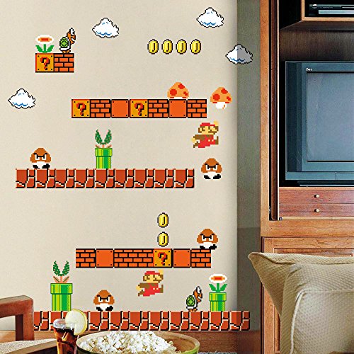 HomeEvolution Giant Super Mario Build a Scene Peel and Stick Wall Decals