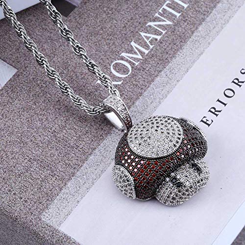TOPGRILLZ Iced Out Simulated Lab Diamond Super Marie Mellow Mushroom Teddy Bear Pendant