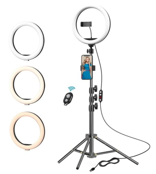 LED Ring Light with Stand & Phone Holder for Live Streaming