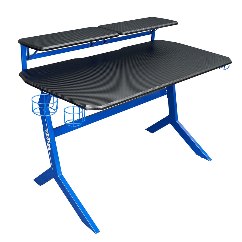Techni Sport Blue Y-Shape Gaming Desk - Stryker at Gaming Girlfriends