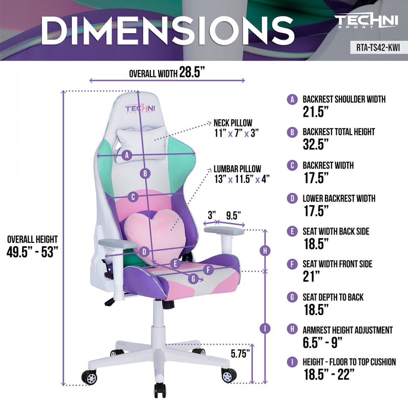 Kawaii Colors Pink & White Gaming Chair