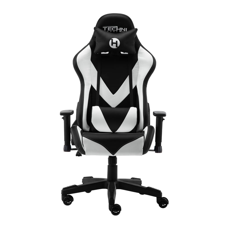 White & Black ProGamer2 Series Reclining Gaming Chair