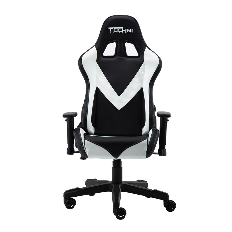 White & Black ProGamer2 Series Reclining Gaming Chair