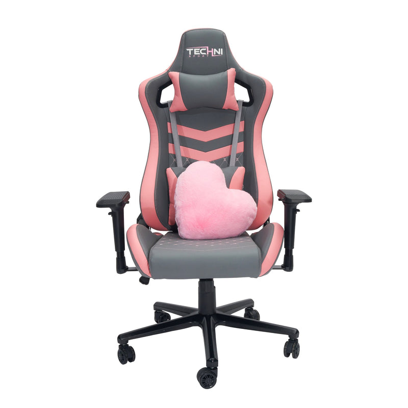 Pink Plush Heart Shaped Lumbar Pillow at Gaming Girlfriends