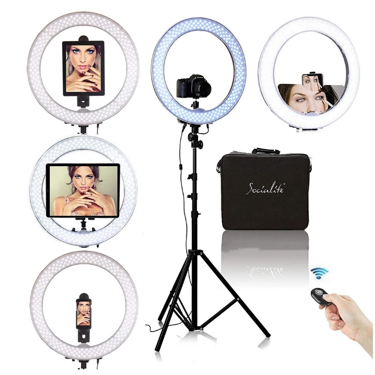 LED Ring Light with Stand & Phone Holder for Live Streaming